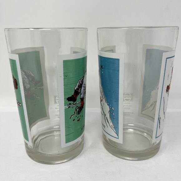 Set of 2 Vintage Pepsi Sport Collector Glass Psyche Out 1979 Gary Patterson Line - Picture 8 of 9